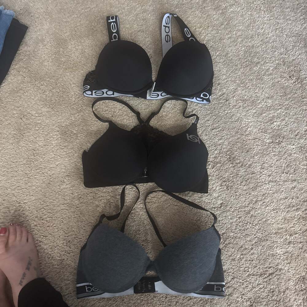 Bebe Black Push Up Bra with Logo Band